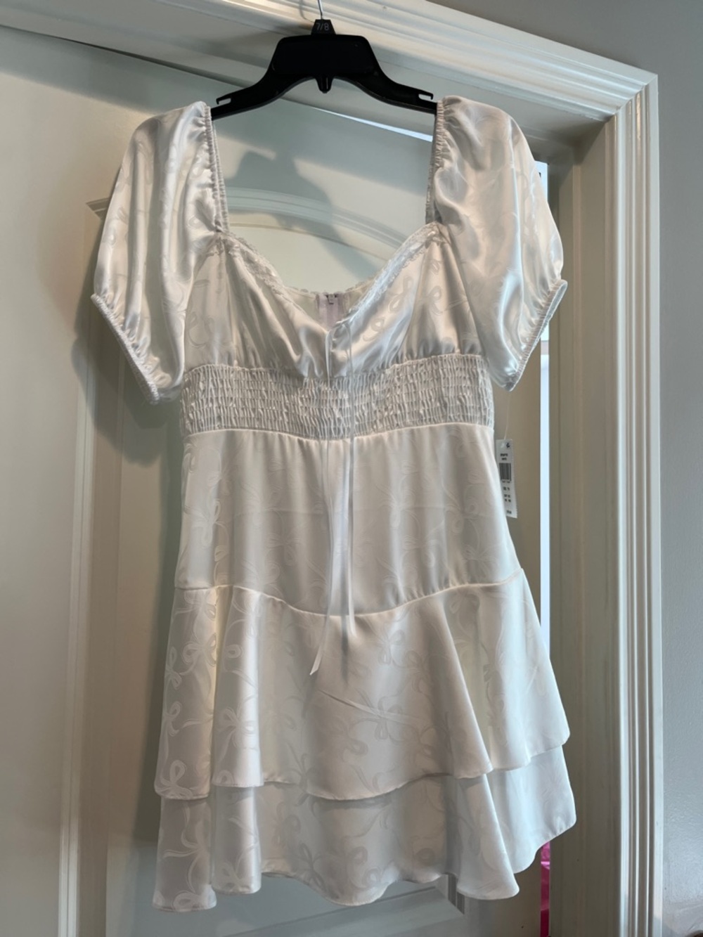 Adorable White Dress with Bows